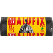 ALUFIX Szemeteszsák, 25 l, 30 db, 44x50 cm, 8 µ, ALUFIX Economy , fekete tisztító- és takarítószer, higiénia