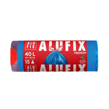 ALUFIX Szemeteszsák, zárószalagos, 40 l, 15 db, 60x60 cm, 20 , alufix, kék msz40uninew tisztító- és takarítószer, higiénia