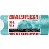 ALUFIX Szemeteszsák, zárószalagos, LDPE, illatosított, 35 l, 15 db, 53x53 cm, 20 µ, ALUFIX "Aluflexy", türkizkék