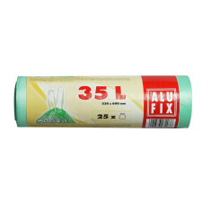 ALUFIX Zárószalagos szemeteszsák 35 l (25 db / tekercs) - Zöld (MSZH35UNI) tisztító- és takarítószer, higiénia