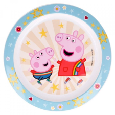 Alum Peppa malac műanyag tányér, Kindness Counts, kék-fehér (41247) tányér és evőeszköz