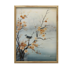 ALUMÍN KERETES FALI PLAKÁT TAVASZI CSODÁK A CSERESZNYÉFÁN 30x40 CM grafika, keretezett kép