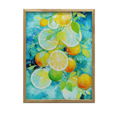 ALUMÍNIUM KERETES FALI PLAKÁT ARANY FRISSÍTŐ CITRUS 50x70 CM grafika, keretezett kép