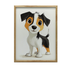 ALUMÍNIUM KERETES FALI PLAKÁT JACK RUSSELL KUTYÁVAL 70x100 grafika, keretezett kép