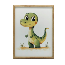  ALUMÍNIUM KERETES FALI PLAKÁT MOSOLYGÓ DINOSZAURUS 70x100 CM grafika, keretezett kép
