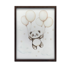 ALUMÍNIUM KERETES FALI PLAKÁT MOSOLYGÓ PANDA 50x70 grafika, keretezett kép