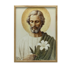  ALUMÍNIUM KERETES FALI PLAKÁT SZENT JÓZSEF LILIOMOS 70x100 CM grafika, keretezett kép