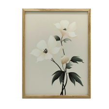 ALUMÍNIUM KERETES FALI PLAKÁT VIRÁG FEHÉR ELEGANCE 70x100 grafika, keretezett kép