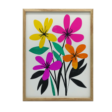 ALUMÍNIUM KERETES FALI PLAKÁT VIRÁG HARMÓNIA 50x70 CM grafika, keretezett kép