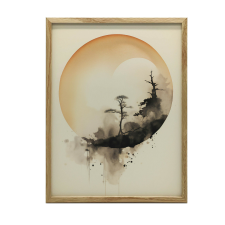 ALUMÍNIUM KERETES FALI PLAKÁT ZEN CIRCLE 40x50 CM ARANY grafika, keretezett kép