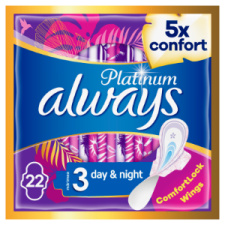 Always Platinum Day & Night (3-as méret) Szárnyas Egészségügyi Betét, intim higiénia