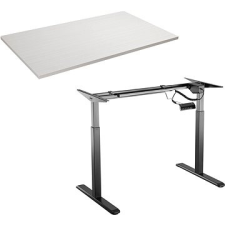 AlzaErgo Table ET2 fekete + asztallap TTE-01 140x80cm fehér furnérral íróasztal