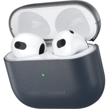 AlzaGuard Genuine Leather AirPods (2021) kék tok (AGD-ACL7L) fülhallgató, fejhallgató tok