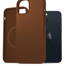 AlzaGuard Genuine Leather iPhone 13 MagSafe nyeregbarna tok tok és táska