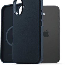 AlzaGuard Genuine Leather iPhone 16 MagSafe kék tok tok és táska