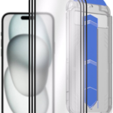 AlzaGuard Glass EasyFit DustFree iPhone 15 2.5D üvegfólia - 3db + applikátor mobiltelefon kellék
