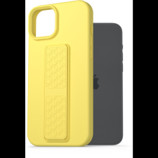 AlzaGuard Liquid Silicone iPhone 15 Plus sárga tok állvánnyal (AGD-PCSS0034Y) tok és táska