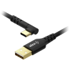 AlzaPower 90AluCore USB-A to USB-C 2.0, 1 m - fekete (APW-CBTC0291B)