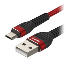 AlzaPower Coral Micro USB, 1m, piros kábel és adapter