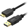 AlzaPower Core USB-A (M) to MicroUSB-B 3.2 Gen 1, 1 m - fekete (APW-CBUAMUB3010B)