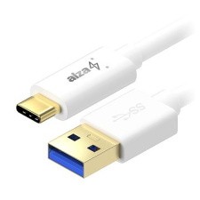 AlzaPower Core USB-C 3.1 Gen1, 1m fehér kábel és adapter