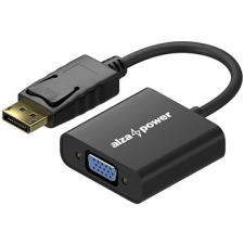 AlzaPower DisplayPort-ról (M) VGA-ra (F) 0,1m, matt fekete kábel és adapter