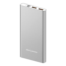AlzaPower Metal 10000mAh Fast Charge + PD3.0, ezüst power bank