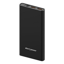 AlzaPower Metal 10000mAh Fast Charge + PD3.0, fekete power bank
