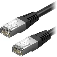 AlzaPower Patch CAT5E FTP 0,5m, fekete kábel és adapter