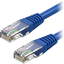 AlzaPower Patch CAT5E UTP 2m, kék kábel és adapter