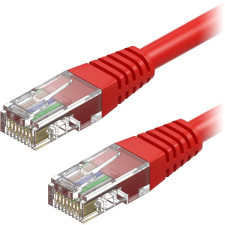 AlzaPower Patch CAT5E UTP 5m, piros kábel és adapter