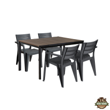  Amari 4+1 kerti bútor garnitúra szett dió-grafit kerti bútor