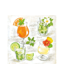 AMB.12508345 Four Cocktails papírszalvéta 25x25cm,20db-os papírárú, csomagoló és tárolóeszköz