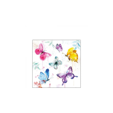 AMB.12516265 Butterfly Collection white papírszalvéta 25x25cm,20db-os asztalterítő és szalvéta
