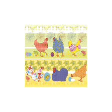 AMB.13306676 Modern Chickens yellow papírszalvéta 33x33cm,20db-os asztalterítő és szalvéta