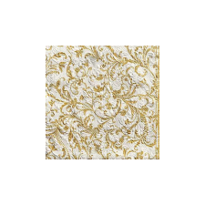 AMB.13307388 Elegance Damask White/Gold dombornyomott papírszalvéta 33x33cm,15db-os asztalterítő és szalvéta