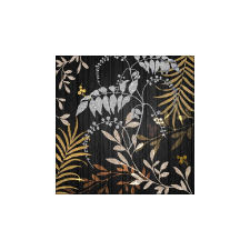 AMB.13316975 Luxury Leaves Black papírszalvéta 33x33cm, 20db-os asztalterítő és szalvéta
