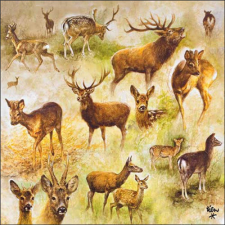  AMB.13317770 Collage of deers papírszalvéta 33x33cm, 20db-os konyhai eszköz