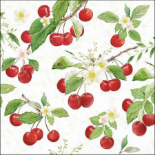 AMB.13318140 Fresh cherries papírszalvéta 33x33cm, 20db-os papírárú, csomagoló és tárolóeszköz