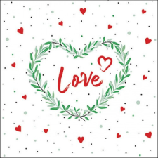  AMB.13318487 Lots of love red papírszalvéta 33x33cm, 20db-os konyhai eszköz
