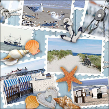  AMB.13319600 Beach memories papírszalvéta 33x33cm, 20db-os papírárú, csomagoló és tárolóeszköz