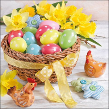 AMB.23317125 Easter Scene papírszalvéta 33x33cm,20db-os asztalterítő és szalvéta