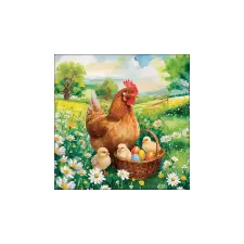  AMB.23319375 Easter chicks in meadow papírszalvéta 33x33cm,20db-os konyhai eszköz