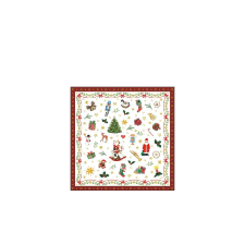 AMB.32514765 Ornaments All Over red papírszalvéta 25x25cm, 20db-os higiéniai papíráru
