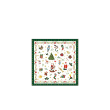 AMB.32514766 Ornaments All Over green papírszalvéta 25x25cm, 20db-os papírárú, csomagoló és tárolóeszköz