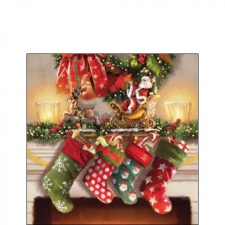 AMB.32517980 Hanging stockings papírszalvéta 25x25cm, 20db-os papírárú, csomagoló és tárolóeszköz