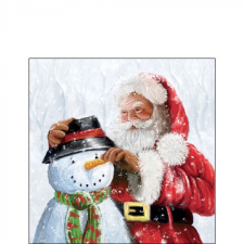  AMB.32518020 Santa and snowman papírszalvéta 25x25cm, 20db-os papírárú, csomagoló és tárolóeszköz
