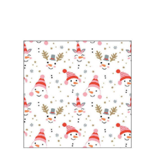  AMB.32518850 Funny snowmen papírszalvéta 25x25cm, 20db-os papírárú, csomagoló és tárolóeszköz