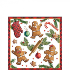  AMB.32518880 Gingerbread cookies papírszalvéta 25x25cm, 20db-os papírárú, csomagoló és tárolóeszköz