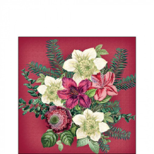  AMB.32518970 Azalea and helleborus red papírszalvéta 25x25cm, 20db-os papírárú, csomagoló és tárolóeszköz